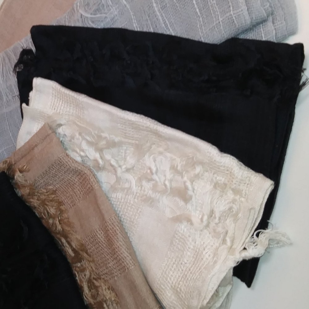 VINTAGE SCARVES, 2-PACK – BLACK & WHITE